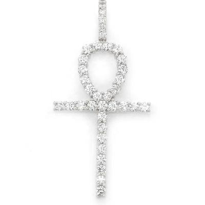 China Lastest FASHIONABLE Design Cubic Zircon 18k Gold Cross Pendant 925 Sterling Silver for sale