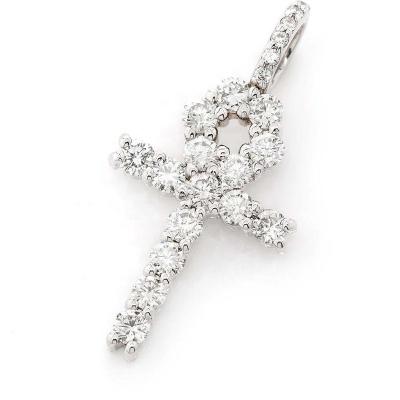 China Fashion Delicate Jewelry 925 Sterling Silver CZ Iced Out Cross Pendant for sale