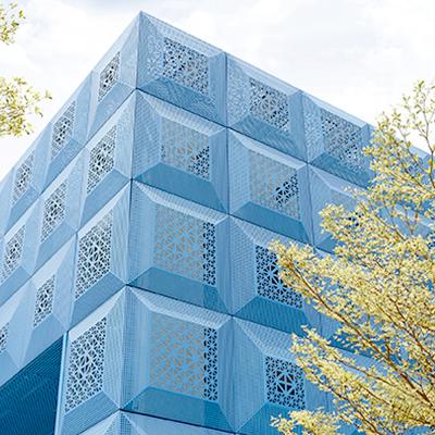 China Contemporary Exterior Decorative Powder Coating Aluminum Perforated Carved Facade Panel for sale