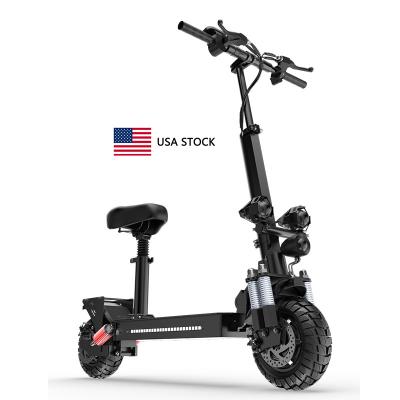 China ES10 Unisex Foldable Scooter Dual Motor 20Ah 2000w 49km/h Fast 10inch Off Road US Warehouse Powerful Adult Electric Scooter for sale