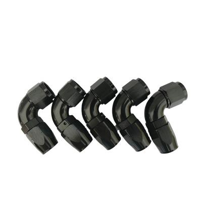 China BJR AN8 Aluminum One Piece Oil Flow Full 90 Degree Cutter Style Pipe Ends Fittings for sale