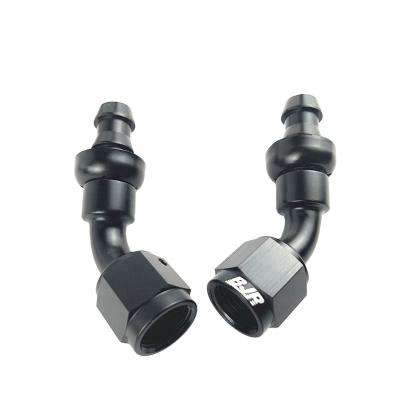 China BJR Oil 45 Degree Aluminum Fuel Hose Ends AN10 Thrust Lock Fittings for sale