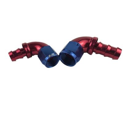 China BJR Oil Anodized 90 Degree Push Lock Aluminum Pipe Ends Fittings AN4 AN6 AN8 AN10 AN12 AN16 for sale