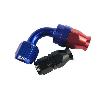 China Straight Aluminum Oil AN4 AN6 AN8 AN10 Degree PTFE Black Red Blue Fittings 90 One Hose Ends for sale