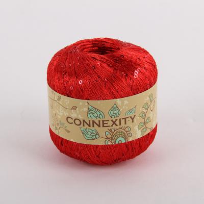 China Sequins Chat 5mm Macrame Rope Hot Selling Macrame Yarn Fancy Yarn Cotton Macrame Rope Blended Yarn for sale