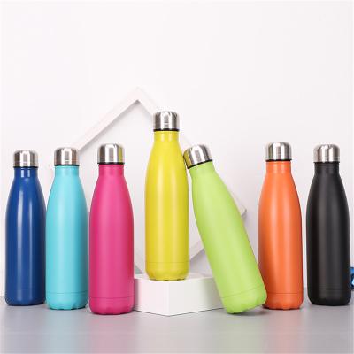 China Food Grade Double Wall Sustainable Vacuum Flask Insulated Stainless Steel Cola Shaped Thermos Water Bottle for sale