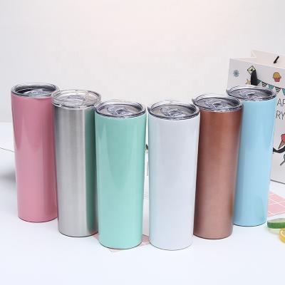 China 20 oz Tumbler Stainless Steel Double Lean Viable Wall Insulated Water Cups Wine Tumbler Straight With Lids And Straws for sale