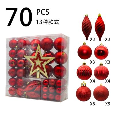 China 70pcs Plastic Christmas Party Bauble Decor Tree Ball Ornament Hanging Decorations For Christmas Decorations Home Gift for sale