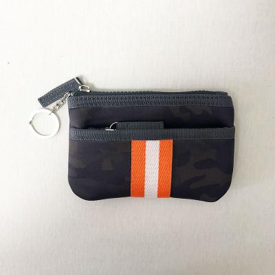 China Custom Fashion Neoprene Mini Soft Purse Wallet Pouch Bag with Zipper Closure for Coins Money/Keys for sale