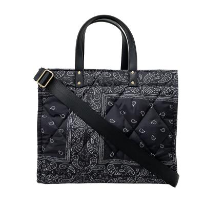 China 2021 New Arrival Fashion Paisley Stripper Bag Shopping Handbag Stitched Tote For Women Fashion Simple Casual Tote Zipper Polyester Nylon for sale