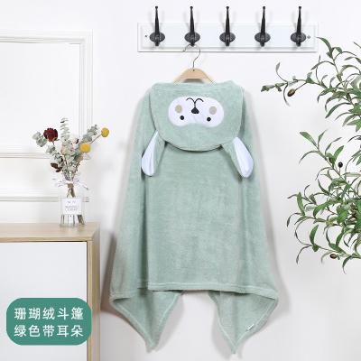 China Extra Soft Child Safe 600gsm Natural Organic Bamboo Baby Hooded Washcloth Towel Sets With Animal Design for sale