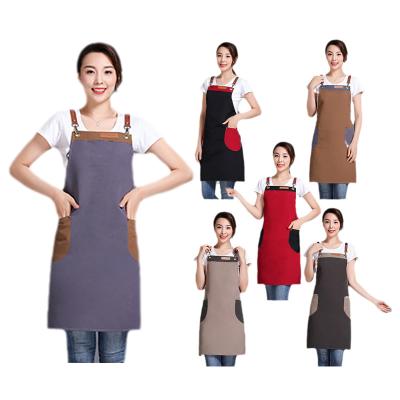 China Korean Japanese New Canvas Apron Milk Tea Shop Waiter Flower Shop Housework Waterproof Apron for sale