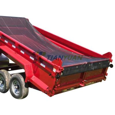 China Tear-Resistant Mesh Style Remote Dump Manual Roll Crank Tarpaulin System For Dump Trucks for sale