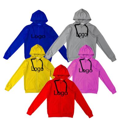 China Anti-wrinkle logo full hoodie custom pockets welt zipper up hoodies plain color men hoodies for sale