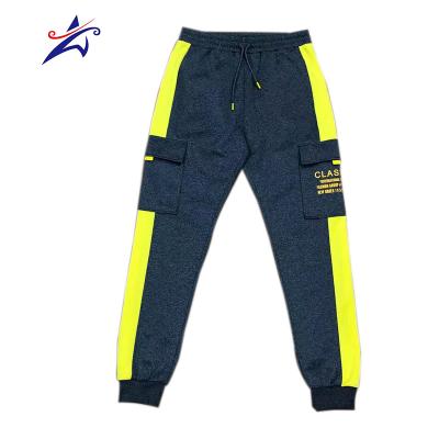 China Sustainable Mens Cargo Pants Side Stripe Sports Running Sweatpants for sale