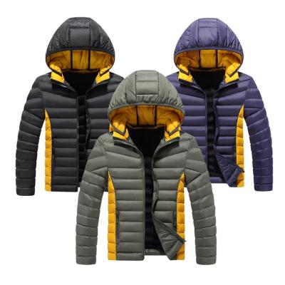 China Sustainable Men's Hooded Padded Coat Zipper Jackets for sale