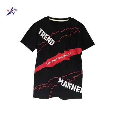 China Compressed print over each of the 100% cotton knitted short sleeves boy's tee shirt for sale