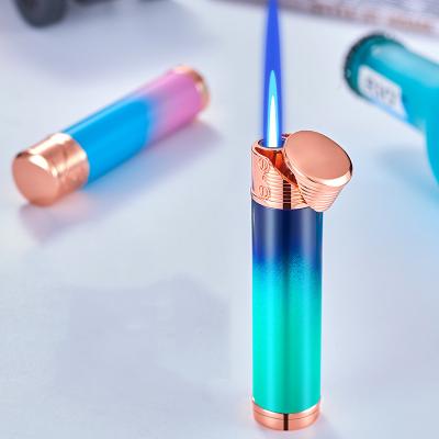 China Simplicity Randm 7000 Exquisite Metal Color-changing Blue Flame Douyin Material Hot Sellers Inflatable Lighter Windproof Small for sale