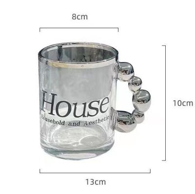 China Sustainable Light Luxury Glass High End Coffee Mug Couples Water Cup Home Office Sippy High Value Mug for sale