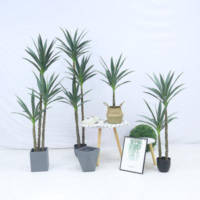 China Indoor Home Decoration Drop Shipping Artificial Maguey Hemp Sisal Decoration Sisalana Agave Tree Indoor Plant Small Bonsai Home Plant for sale