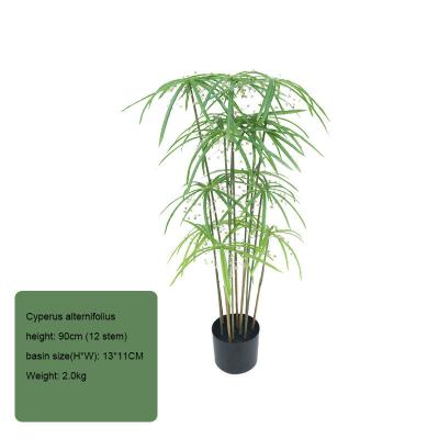 China Wholesale Potted Green Artificial Cyperus Involucratus Rottboll Indoor Home Decoration Plants For Indoor Decoration for sale