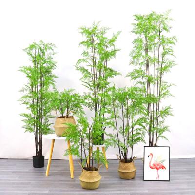 China Wholesale Potted Green Artificial Horsetail Fern Indoor Home Decoration Plants For Indoor Decoration for sale