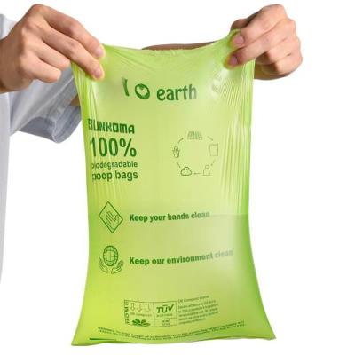 China Custom Stocked Pet Cat Dog Degradable Disposable Pet Poop Bag Waste Biodegradable Packaging Bags for sale