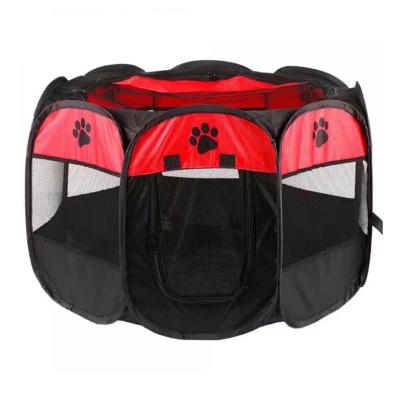 China Viable Octagonal Collapsible Folding Portable Pet Cage Travel Bag Cage Cat Cage Cat for sale