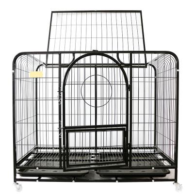 China China Various Size Breathable Hot Selling Heavy Duty Pulleys Thickened Stainless Steel Folding Dog Cage Pigeon Cage Pet Cage for sale