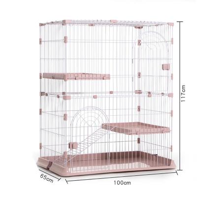 China Best Quality Breathable Pet Large Folding Wire Pet Cages For Large Cat House Metal Cat Crate for sale