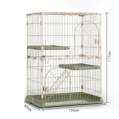 China Best Quality Breathable Household Stainless Luxury Cat Cage Three Layers for sale