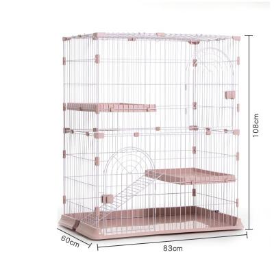 China Best Quality Breathable Pet Large Folding Wire Pet Cages For Large Cat House Metal Cat Crate for sale