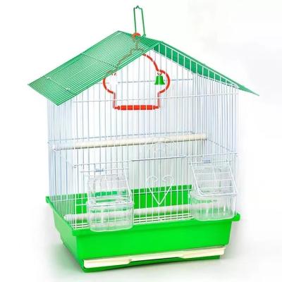 China Viable Ornamental Iron Finch Fancy Luxury Hanging Bird Cages For Parrots Breeding Cage Making for sale