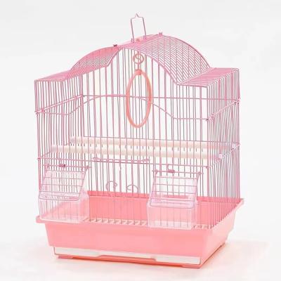 China Viable Wholesale Birds Hanging Cage Bowl Stainless Steel Iron Cage For Outdoor Bird Trays Fence for sale