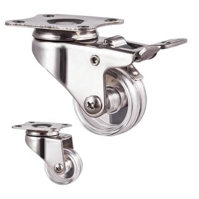 China Factory price 1.5inch 2inch rigid light duty swivel caster stainless steel steel casters with swivel lock for sale