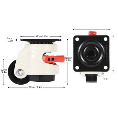 China Gd-80 Rigid Leveling Caster 2inch 50mm Caster With Retractable Ratchet Leveling Adjustment Caster With Adjusting Stem for sale