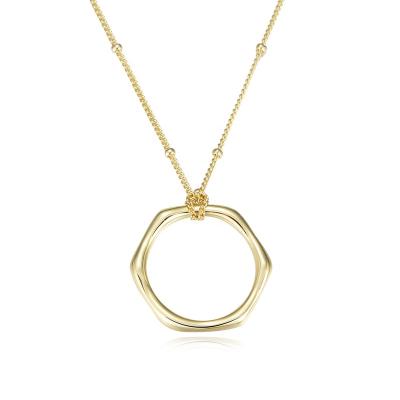 China Wholesale FASHIONABLE 925 Sterling Silver Creative Simple Hoop Pendant Fashion Necklace for sale