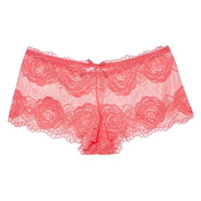 China Design ladies breathable elegant pure pink girl's stretchy female underwear panties lace up seamless women's panties for sale