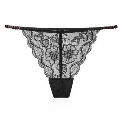 China 2022 Design Ladies Panties Lace Girl Black Bowknot Thong Sexy Pure Elegant Underwear Seamless Women's Breathable Panties for sale