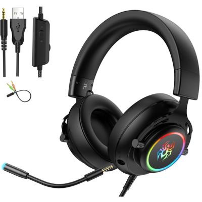 China China Manufacturer Comfortable Professional Wired RGB Gaming Headphones for sale