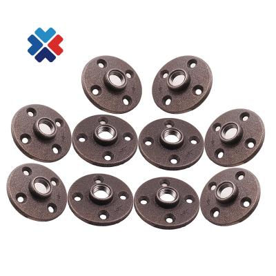 China Pipe Clothing Racks Heavy Duty Type Hot Dipped Galv. Malleable Iron Flange Pipe Fittings With BS Threads Banded for sale