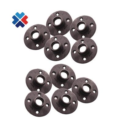 China Pipe Dressing Racks 1/2 Flange Black Malleable Iron Malleable Iron Pipe Fittings Black Floor Floor Flange for sale