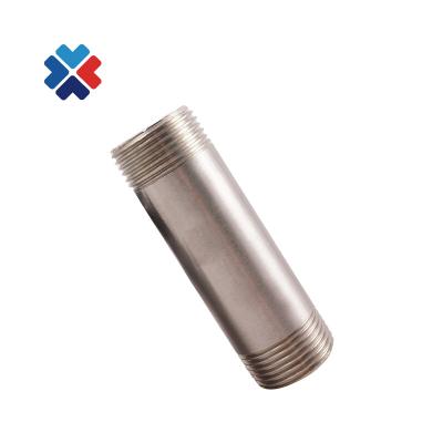 China Stainless Petroleum Steel Pipe Fitting SS304 BSPT NPT Thread Screw Pipe Nipple 2 1/2inch for sale