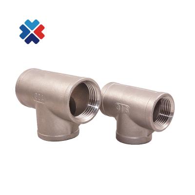 China Water 3 NPT Female Way Threaded Pipe Fittings Stainless Steel Ss304 Oil Gas Square Acid / Water Etc ANSI , Equal Mount 1