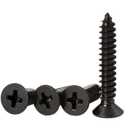 China Matte Black Anodized Cross Recessed Head Tapping Screws for sale