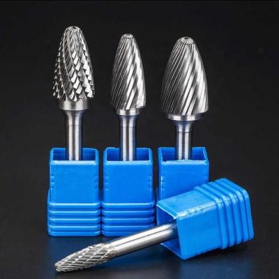 China Tungsten Carbide Highly Efficient Air Tools Double Flat Bottom Silver Weld Pipes Tungsten Carbide Rotary File Burrs for sale