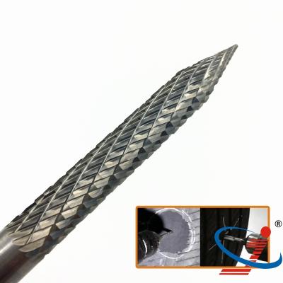 China Rotary Tungsten Carbide Knot Cutter 4.5mm Carbon Steel Tire Repair Tool Kit Saw Hot Selling Tungsten Carbide Tire Repair Burrs for sale