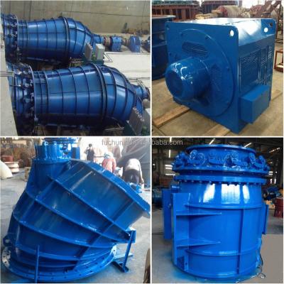 China Stainless Steel (06Cr13Ni4Mo) Tubular Shaft-Extension 100kW~200kW Water Turbine / Small Hydraulic Generator Set Price for sale