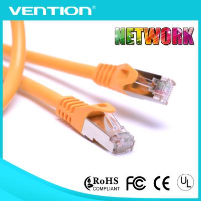 China Double Shielded RJ45 Patch Cord Cable / Cat6a Patch Cords 40m Yellow PVC Jacket Lan Cable for sale