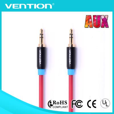 China varón de 3.5m m a la cubierta de aluminio plateada oro aux. masculino del cable de audio del coche para el teléfono móvil en venta